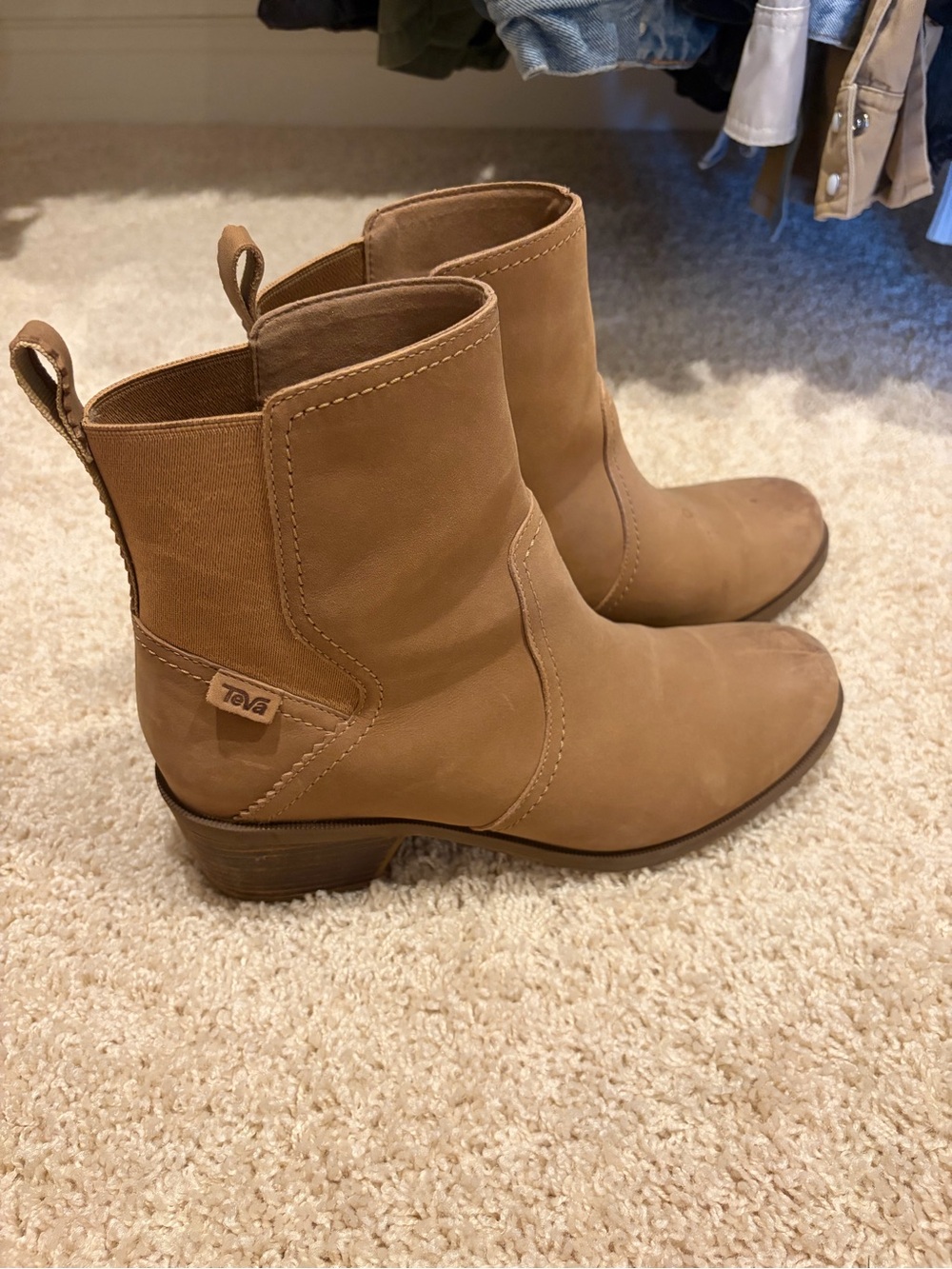 Teva Women's Cognac Nubuck Chelsea Ankle Boots